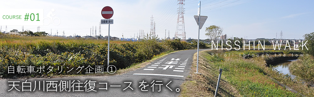 天白川西側往復コース を行く。